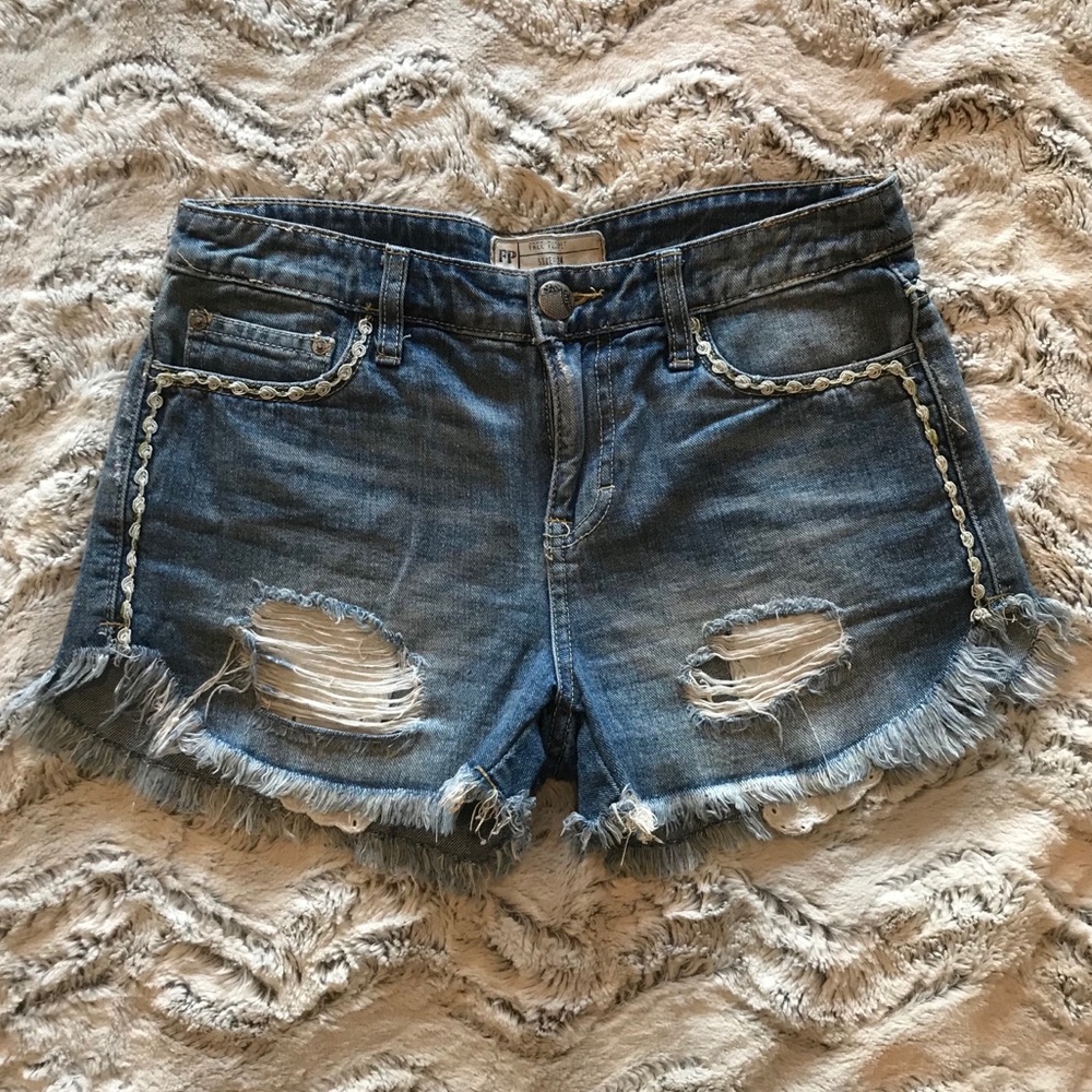 Free People denim shorts